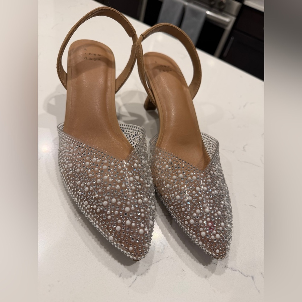 a new day Silver Pearl Embellished Heels